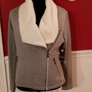 Guess heather grey asymetrical moto jacket